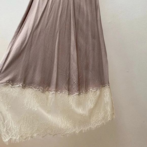 ARITZIA - Wilfred Moulin Dusty Rose Satin Lace Slip Dress - Picture 7 of 7